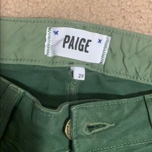 PAIGE Brand Jeans. Barely Worn. Green.